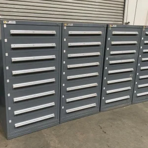 Nice Lot of 4 Stanley Vidmar Cabinet 8 Drawers Industrial Tool Parts Storage