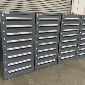 Nice Lot of 4 Stanley Vidmar Cabinet 8 Drawers Industrial Tool Parts Storage