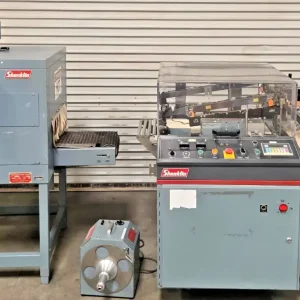 Shanklin A26A automatic L-bar sealer with T-6XL shrink tunnel and conveyor